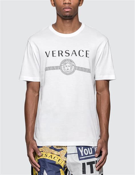 t shirt blanc versace|Versace t shirt men price.